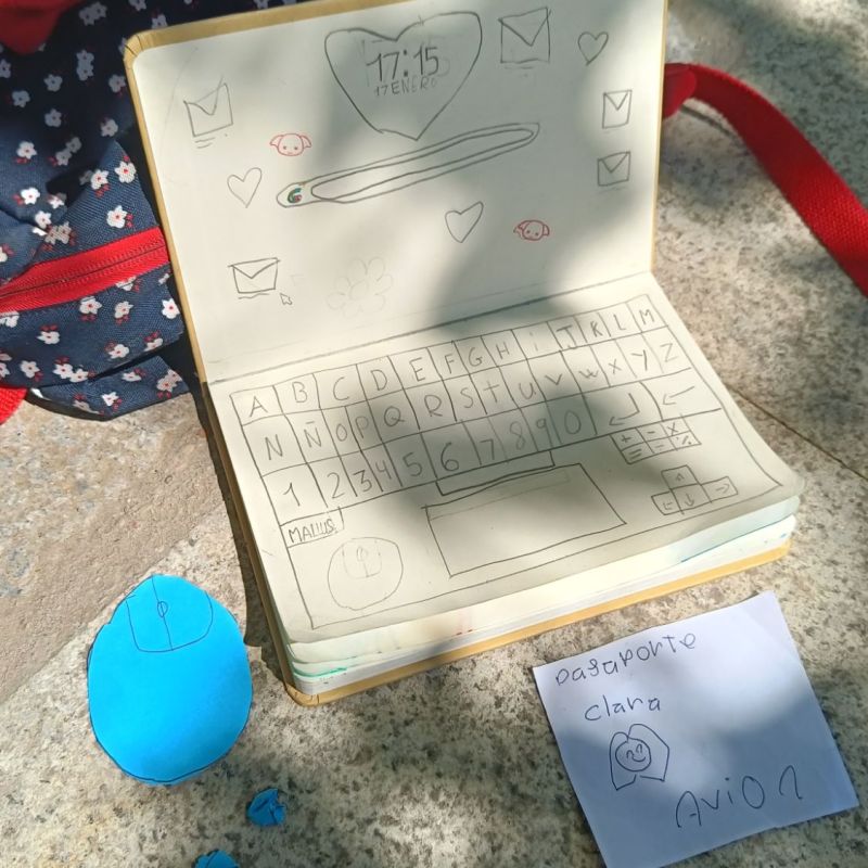 «Portátil, ratón y auriculares»&nbsp;byClara